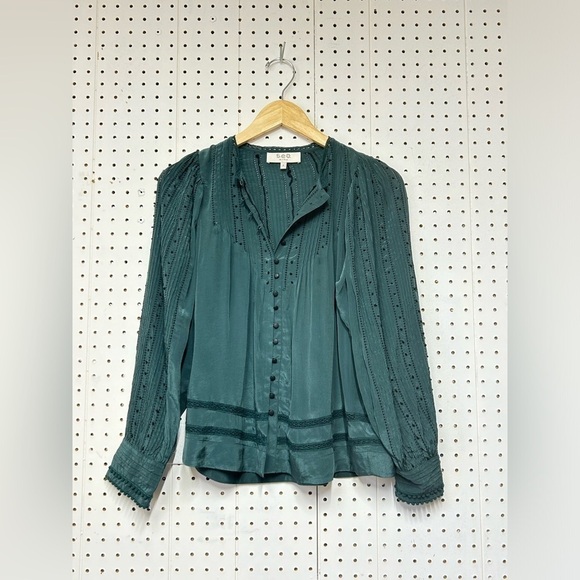 Sea New York Emerald Mock Neck Blouse - Picture 2 of 7